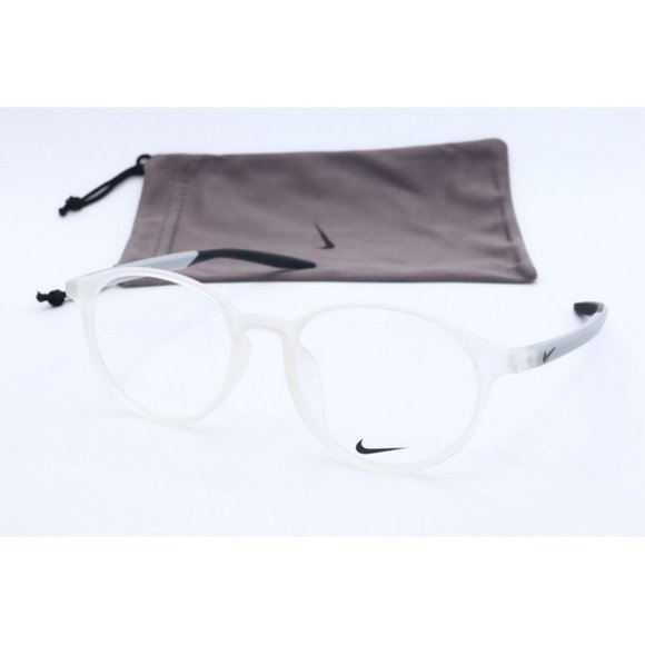 Nike Authentic NK 7264AF 906 Matte Clear Oval Eyeglasses Clear Lenses 51mm - Picture 1 of 6